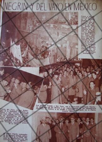 AFICHE ANTIGUO. JULIO NEGRIN Y DEL VAYO EN MEXICO 1939
