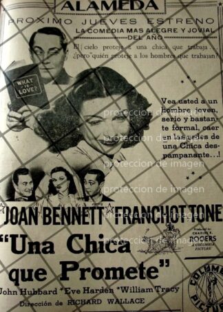 CARTEL ANTIGUO PELICULA UNA CHICA QUE PROMETE 1941