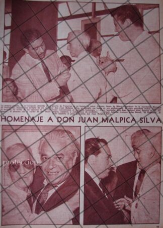 AFICHE ANTIGUO HOMENAJE A JUAN MALPICA SILVA 1956