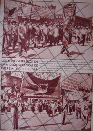 AFICHE ANTIGUO DESFILA SINDICATO FERROCARRILERO 1956