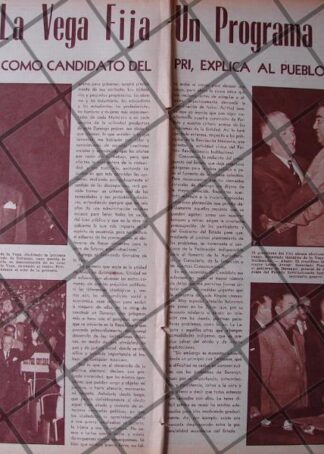 AFICHE ANTIGUO FRANCISCO GONZALEZ DE LA VEGA RINDE PROTESTA 1956