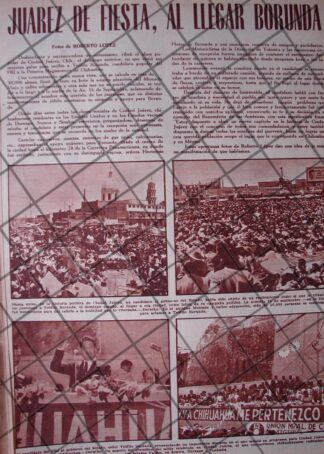 AFICHE RETRO TEOFILO BORUNDA EN CAMPAÑA CD. JUAREZ 1956