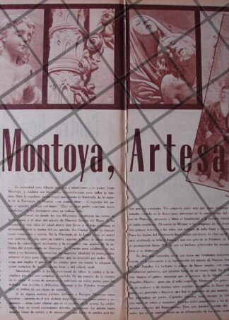 AFICHE RETRO. ESCULTOR BENIGNO MONTOYA 1956 LOMBARDO TOLEDANO