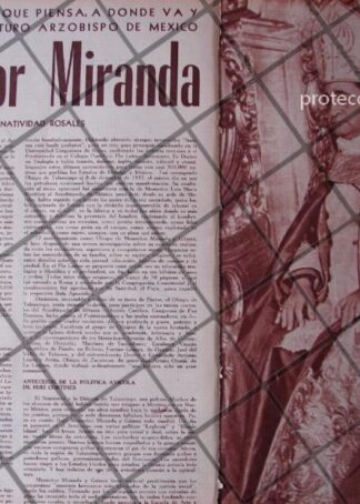 AFICHE RETRO. MOSEÑOR. DARIO MIRANDA GOMEZ 1956