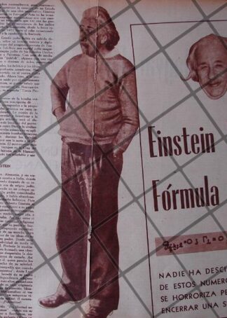 AFICHES RETRO. ALBERT EINSTEIN Y SU ECUACION MISTERIOSA 1956