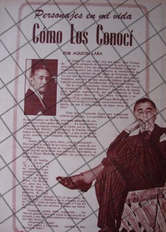 AFICHE RETRO AGUSTIN LARA HABLA DE FERNANDO SOLER 1956