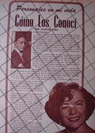 AFICHE RETRO AGUSTIN LARA HABLA DE DELIA MAGAÑA 1956
