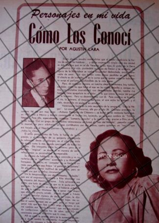 AFICHE RETRO AGUSTIN LARA HABLA DE TOÑA LA NEGRA 1956