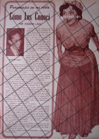 AFICHE RETRO AGUSTIN LARA HABLA DE MARIA CONESA 1956
