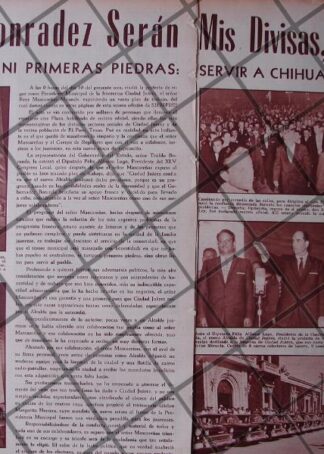 AFICHE RETRO RENE MASCAREÑAS ASUME ALCALDIA CD. JUAREZ 1956
