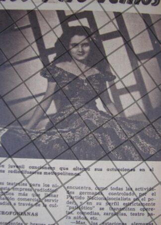 AFICHE ANTIGUO LA CANTANTE MARILU, XEB RADIO 1944