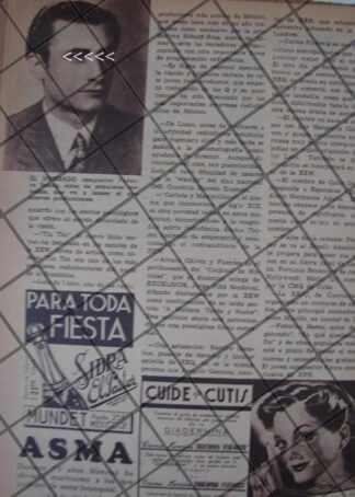 AFICHE ANTIGUO COMPOSITOR FEDERICO BAENA Y OTRAS NOTAS