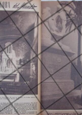 AFICHE ANTIGUO LA VIRGEN DE GUADALUPE EN EL MUNDO 1944