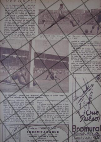 AFICHE RETRO PARTIDO ATLANTE Vs ASTURIAS 1944 FUTBOL