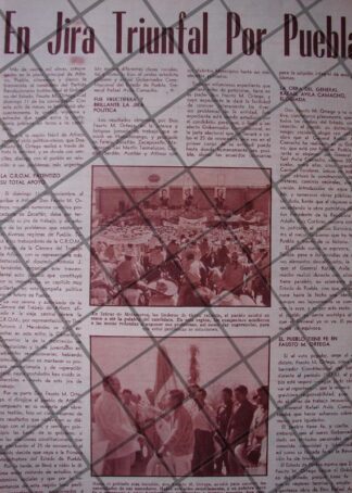 AFICHE RETRO, FAUSTO M. ORTEGA EN GIRA PUEBLA 1955