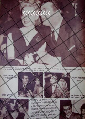 AFICHE RETRO EL ACTOR VICTOR MATURE y ANNE SHIRLEY 1944