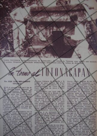 AFICHE RETRO DESCUBREN TUMBA, RUINAS TIAHUIXTLAN 1944
