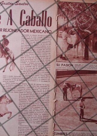 AFICHE RETRO, GASTON SANTOS, REJONEADOR 1956