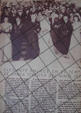 AFICHE RETRO BODA. DEL PALACIO IRIARTE 1944