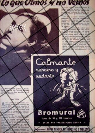 AFICHE RETRO LA CANTANTE ESTELA MEJIA Y EVA GARZA 1944