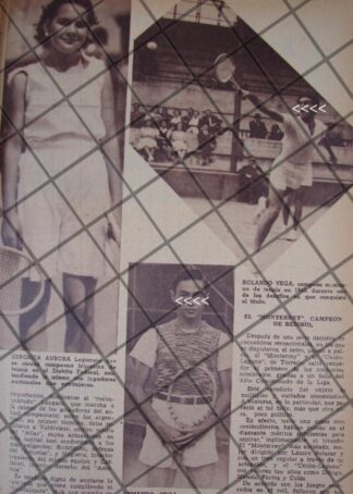 AFICHE RETRO TENISTAS ARMANDO Y ROLANDO VEGA 1944
