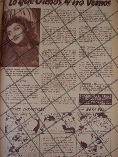 AFICHE ANTIGUO ACTOR PEPE CIBRIAN Y OTRAS NOTAS 1944 - Image 2