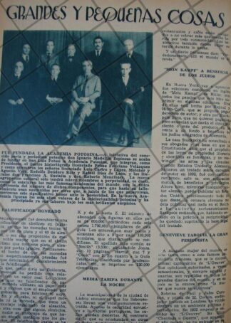 AFICHE ANTIGUO 1939 FUNDAN LA ACADEMIAN POTOSINA