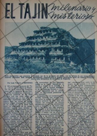AFICHE ANTIGUO 1939 RUINAS DE EL TAJIN