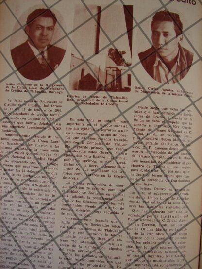AFICHE ANTIGUO OBRAS EJIDALES, TLAHUALILLO, DURANGO 1944 - Image 2