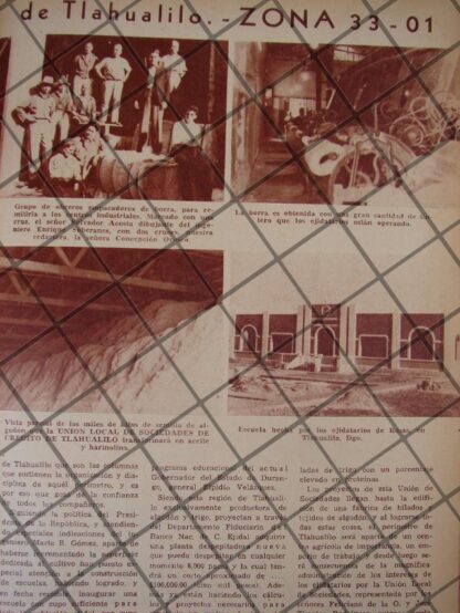 AFICHE ANTIGUO OBRAS EJIDALES, TLAHUALILLO, DURANGO 1944 - Image 3