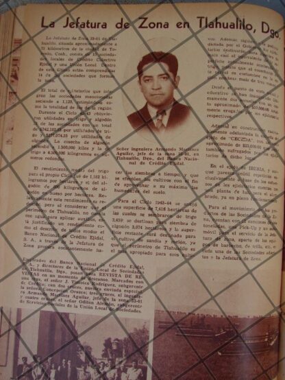 AFICHE ANTIGUO OBRAS EJIDALES, TLAHUALILLO, DURANGO 1944 - Image 4