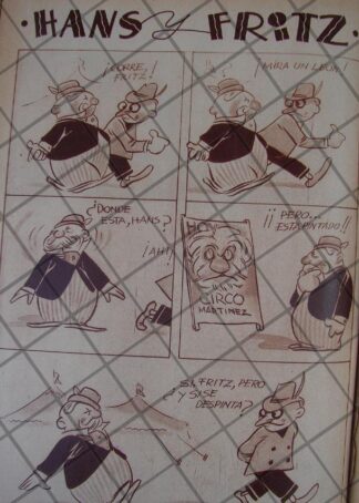 RARA TIRA COMICA ANTIGUA. 1939 HANS Y FRITZ. / ANGEL ZAMARRIPA