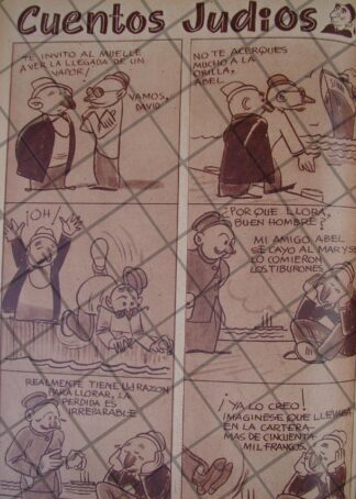 RARA TIRA COMICA ANTIGUA. 1939 CUENTOS JUDIOS /ANGEL ZAMARRIPA 5
