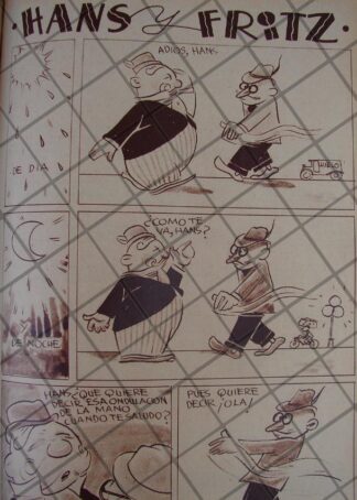 RARA TIRA COMICA ANTIGUA. 1939 HANS Y FRITZ. /ANGEL ZAMARRIPA 2