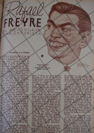 AFICHE ANTIGUO 1939 RAFAEL FREYRE, CARICATURISTA