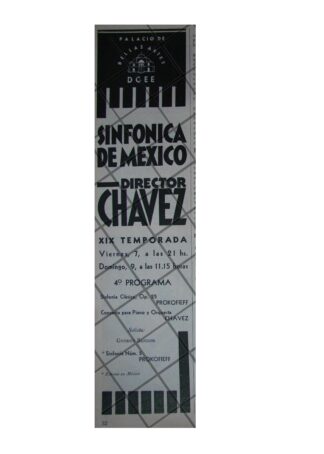 AFICHE RETRO ORQUESTA SINFONICA CARLOS CHAVEZ 1946 -2