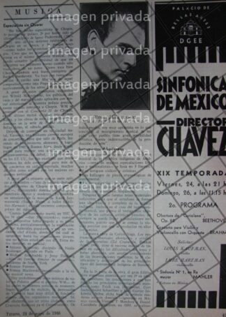 AFICHE RETRO ORQUESTA SINFONICA & WITOLD MALCUZYNSKI 1946