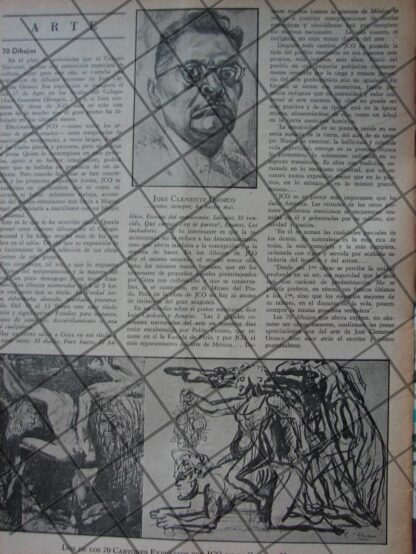 AFICHE RETRO JOSE CLEMENTE OROZCO EN BELLAS ARTES 1947