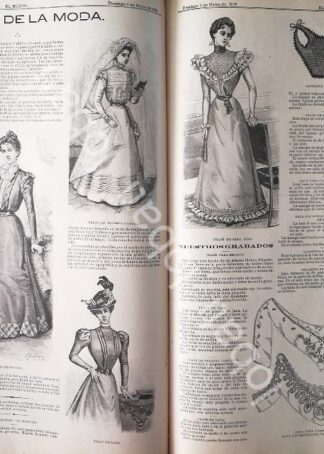 GACETA ANTIGUA 1898 PAGINAS DE LA MODA /8