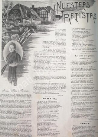 CARTEL ANTIGUO ORIGINAL DE LA PIANISTA ANA NUÑEZ Y OTRAS NOTAS 1898 / FEP