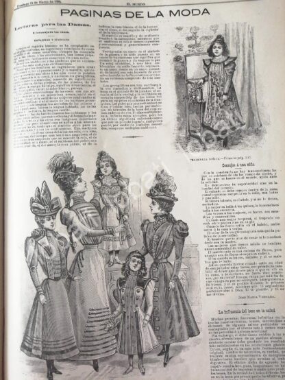 GACETA ANTIGUA 1898 PAGINAS DE LA MODA /9 - Image 2