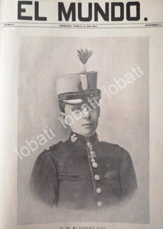 PORTADA ANTIGUA ORIGINAL  1898 ALFONSO XIII REY DE ESPAÑA