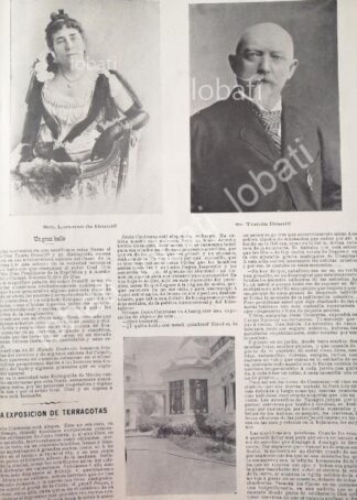 CARTEL ANTIGUO ORIGINAL DE CASA DE TOMAS BRANIFF Y ESPOSA / OFRECEN BAILE A PORFIRIO DIAZ 1898 /ASM