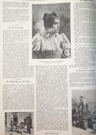 CARTEL ANTIGUO ORIGINAL DE LA ACTRIZ CONSUELO LOPEZ DEL CASTILLO Y OTRAS NOTAS 1898 /FEP