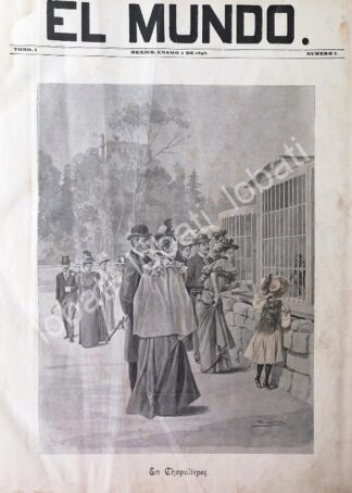 PORTADA ANTIGUA ORIGINAL  1898 EN CHAPULTEPEC. POR: JOSE MARIA VILLASANA