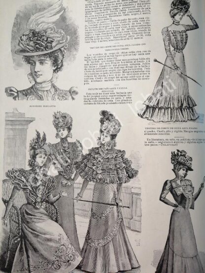 GACETA ANTIGUA. " PAGINAS DE LA MODA " 1898 /19 - Image 3