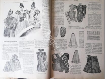 CARTEL ANTIGUO ORIGINAL DE GACETA .TENDENCIA DE MODAS DE 1898 TRAJE DE MONTAÑA Y MAS - Image 2