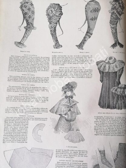 CARTEL ANTIGUO ORIGINAL DE GACETA .TENDENCIA DE MODAS DE 1898 TRAJE DE MONTAÑA Y MAS - Image 3