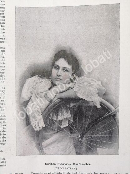 CARTEL ANTIGUO ORIGINAL DE FANNY CAÑEDO BATIZ. DE MAZATLAN, SINALOA 1898 Y MAS NOTAS /ASM - Image 2