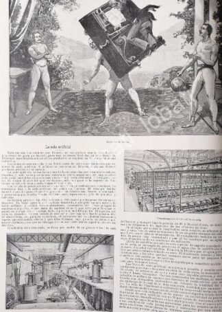 CARTEL ANTIGUO ORIGINAL DE FABRICACION DE SEDA ARTIFICIAL Y OTRAS NOTAS 1898